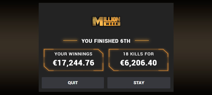 На шестой позиции закончил Million Week от рума Winamax бакалавр и преподаватель Саша sswwaagg. Его выигрыш составил €23.451.