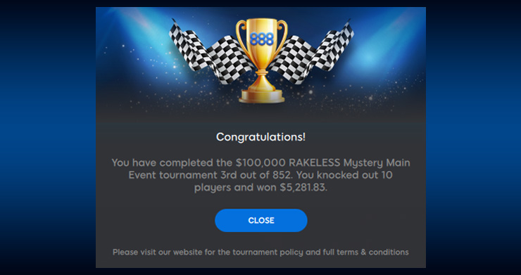 Магистр и преподаватель Саша sankovski занял третье место в турнире на 888poker и оформил занос на $5,2k.